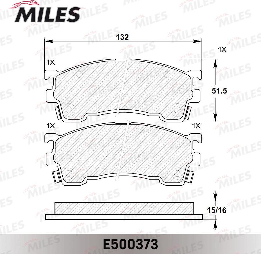 Miles E500373 - Kit pastiglie freno, Freno a disco autozon.pro