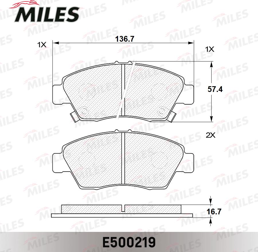 Miles E500219 - Kit pastiglie freno, Freno a disco autozon.pro