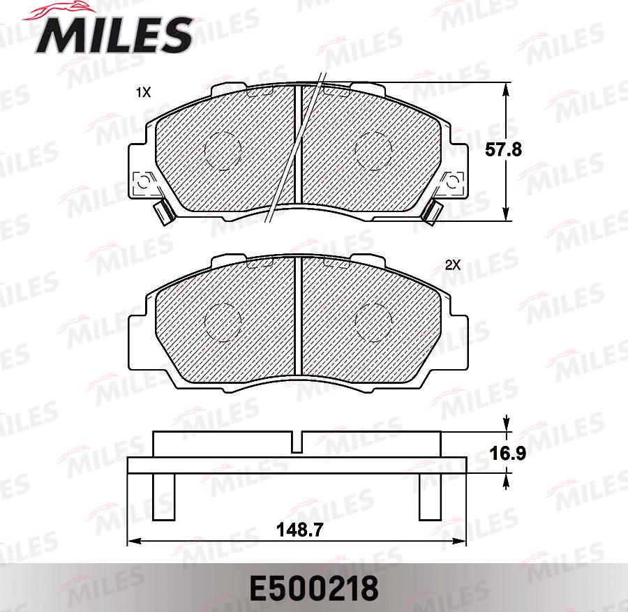 Miles E500218 - Kit pastiglie freno, Freno a disco autozon.pro