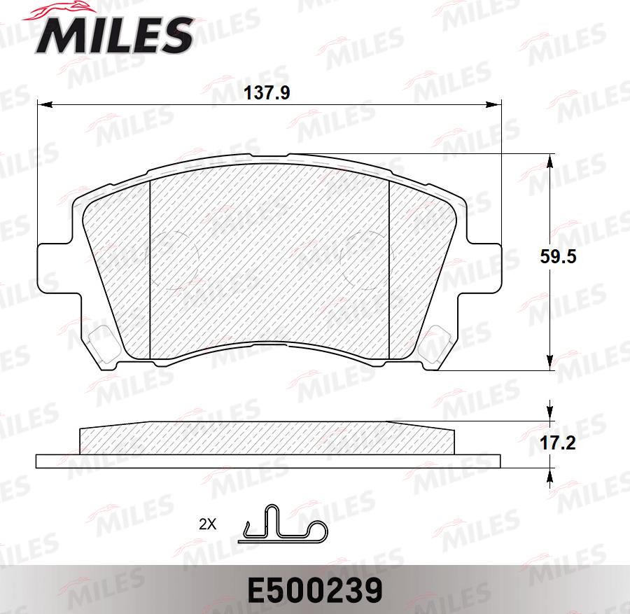 Miles E500239 - Kit pastiglie freno, Freno a disco autozon.pro