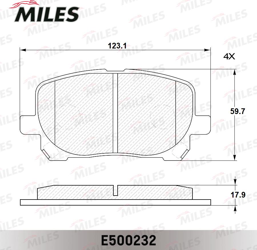 Miles E500232 - Kit pastiglie freno, Freno a disco autozon.pro