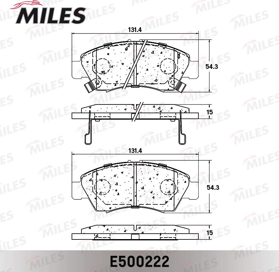 Miles E500222 - Kit pastiglie freno, Freno a disco autozon.pro