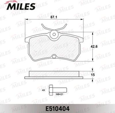 Miles E510404 - Kit pastiglie freno, Freno a disco autozon.pro