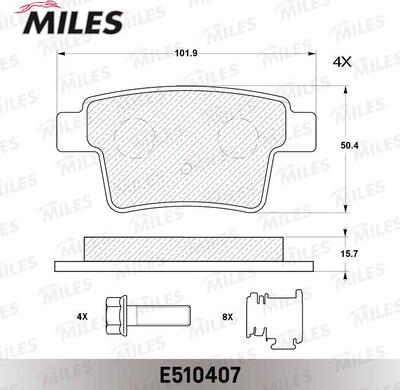 Miles E510407 - Kit pastiglie freno, Freno a disco autozon.pro