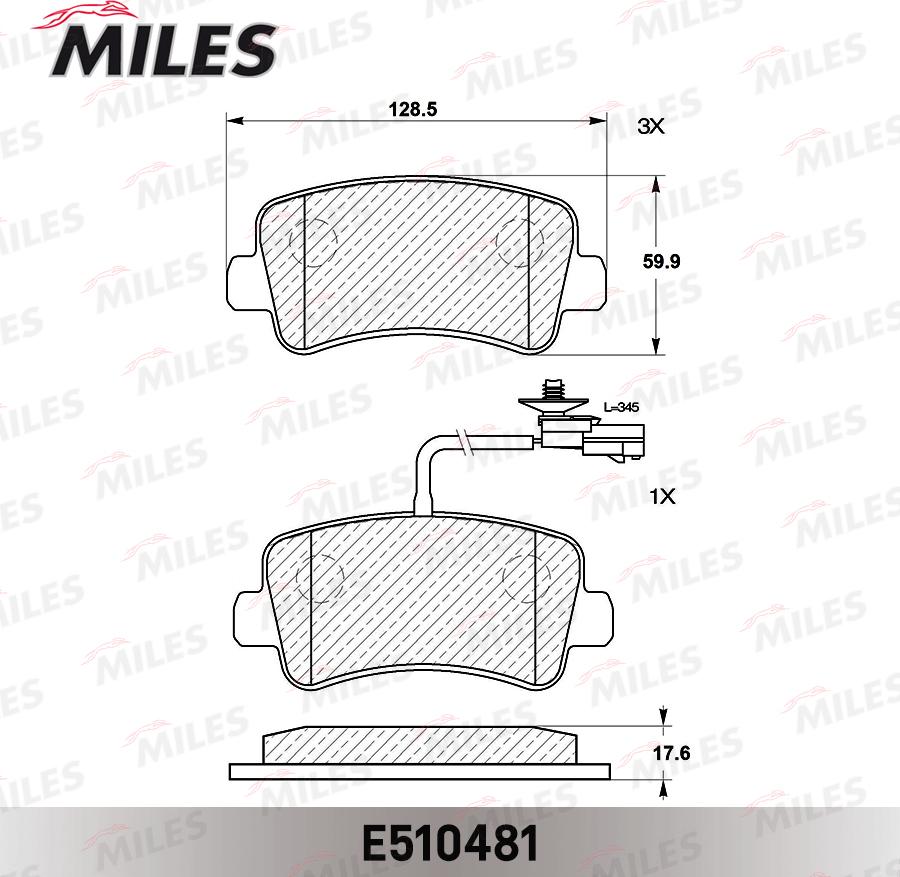 Miles E510481 - Kit pastiglie freno, Freno a disco autozon.pro