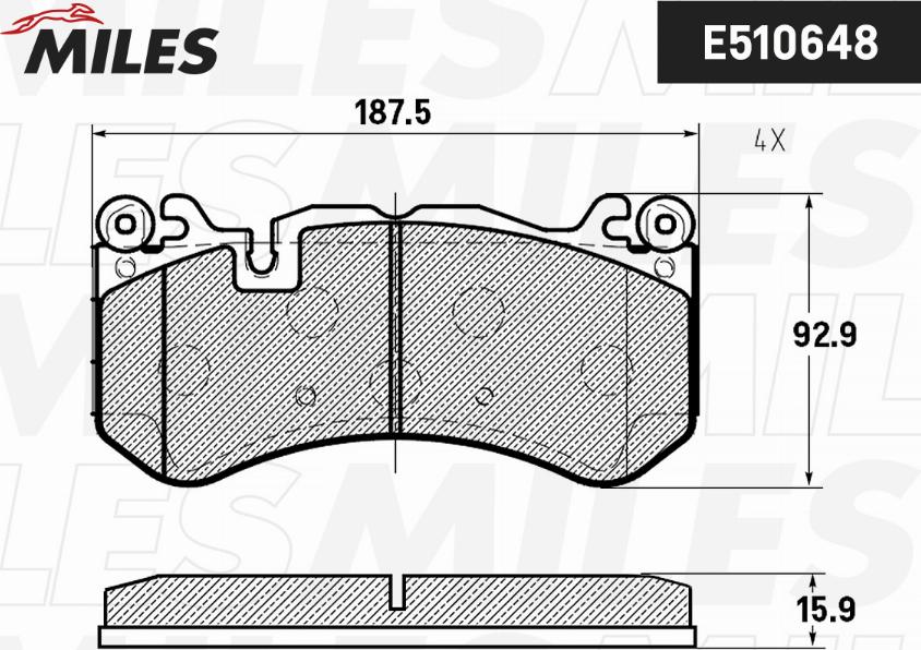 Miles E510648 - Kit pastiglie freno, Freno a disco autozon.pro