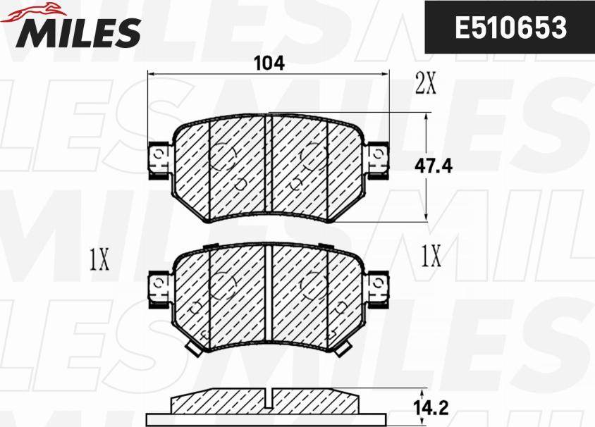 Miles E510653 - Kit pastiglie freno, Freno a disco autozon.pro