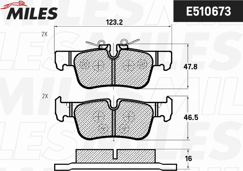 Miles E510673 - Kit pastiglie freno, Freno a disco autozon.pro