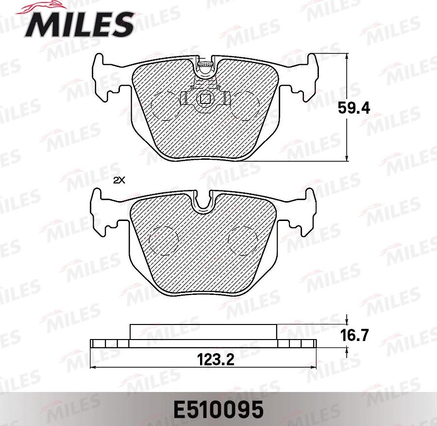 Miles E510095 - Kit pastiglie freno, Freno a disco autozon.pro