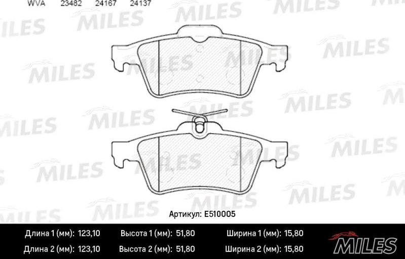 Miles E510005 - Kit pastiglie freno, Freno a disco autozon.pro