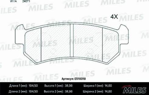 Miles E510018 - Kit pastiglie freno, Freno a disco autozon.pro