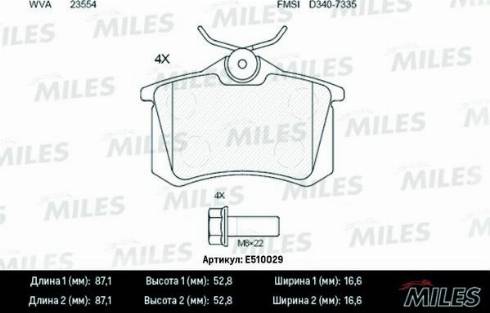 Miles E510029 - Kit pastiglie freno, Freno a disco autozon.pro