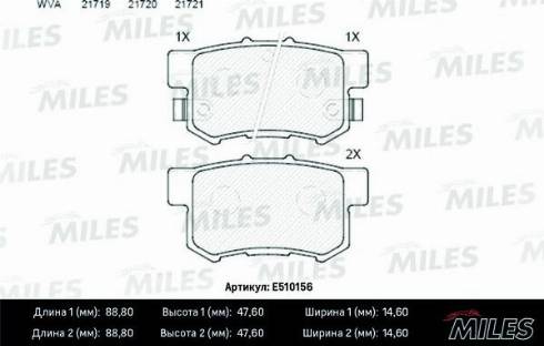 Miles E510156 - Kit pastiglie freno, Freno a disco autozon.pro