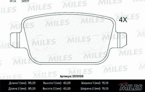 Miles E510109 - Kit pastiglie freno, Freno a disco autozon.pro