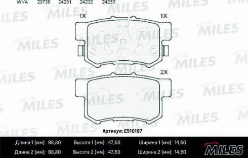 Miles E510187 - Kit pastiglie freno, Freno a disco autozon.pro