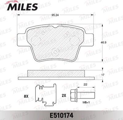 Miles E510174 - Kit pastiglie freno, Freno a disco autozon.pro