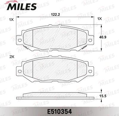 Miles E510354 - Kit pastiglie freno, Freno a disco autozon.pro