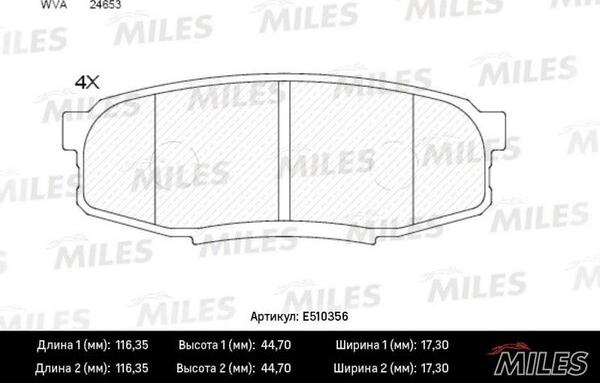 Miles E510356 - Kit pastiglie freno, Freno a disco autozon.pro