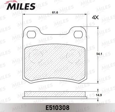 Miles E510308 - Kit pastiglie freno, Freno a disco autozon.pro