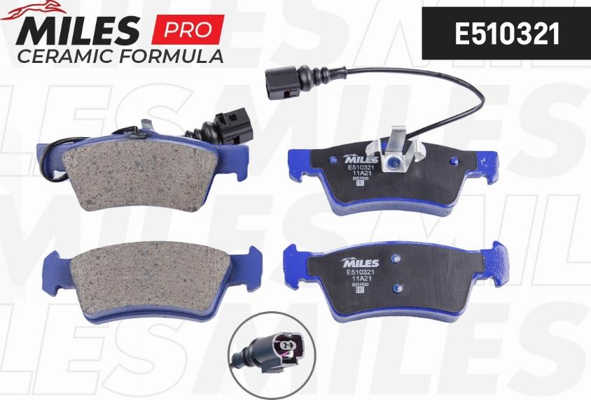 Miles E510321 - Kit pastiglie freno, Freno a disco autozon.pro