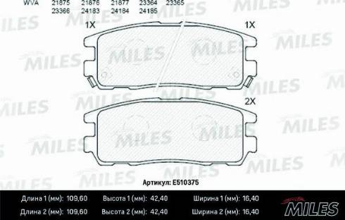 Miles E510375 - Kit pastiglie freno, Freno a disco autozon.pro