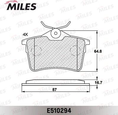 Miles E510294 - Kit pastiglie freno, Freno a disco autozon.pro