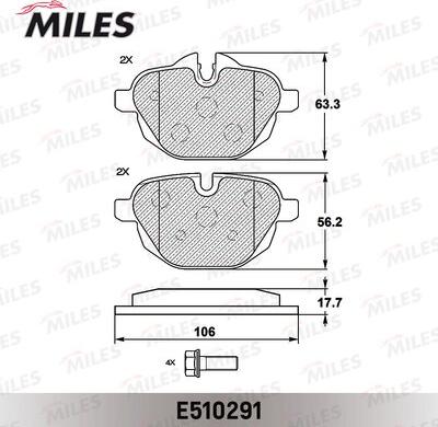 Miles E510291 - Kit pastiglie freno, Freno a disco autozon.pro