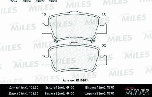 Miles E510293 - Kit pastiglie freno, Freno a disco autozon.pro