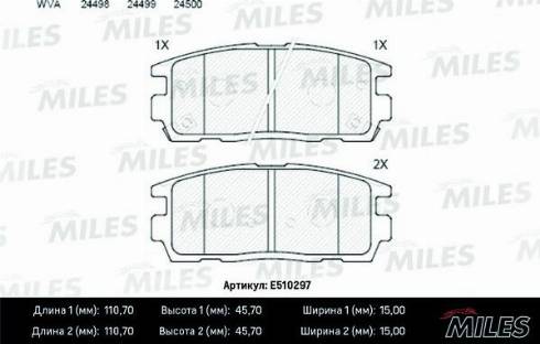 Miles E510297 - Kit pastiglie freno, Freno a disco autozon.pro