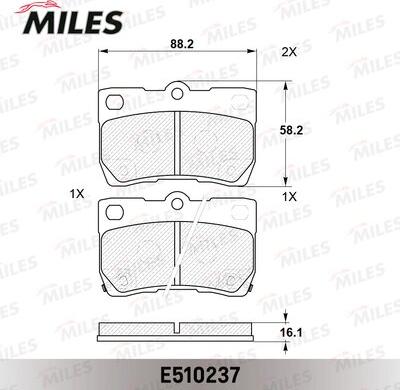 Miles E510237 - Kit pastiglie freno, Freno a disco autozon.pro