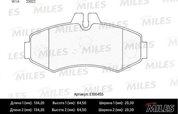 Miles E100455 - Kit pastiglie freno, Freno a disco autozon.pro