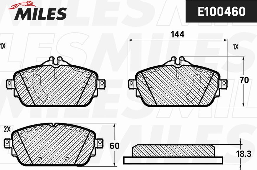 Miles E400460 - Kit pastiglie freno, Freno a disco autozon.pro