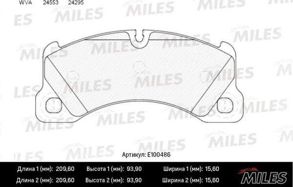 Miles E100486 - Kit pastiglie freno, Freno a disco autozon.pro