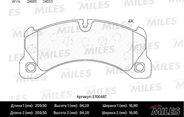 Miles E100487 - Kit pastiglie freno, Freno a disco autozon.pro