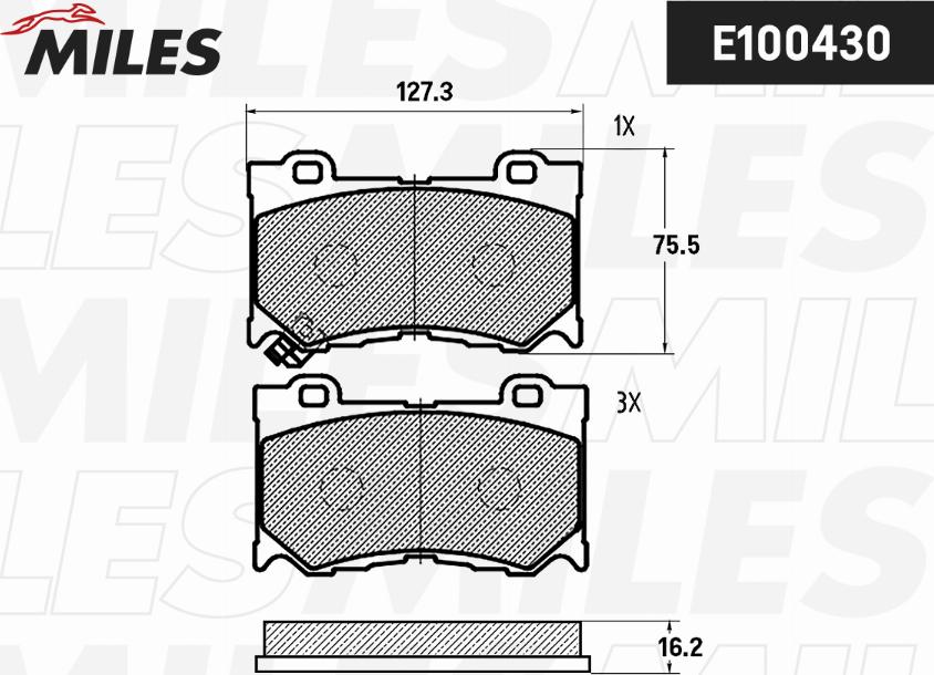 Miles E100430 - Kit pastiglie freno, Freno a disco autozon.pro