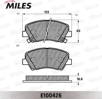 Miles E100426 - Kit pastiglie freno, Freno a disco autozon.pro