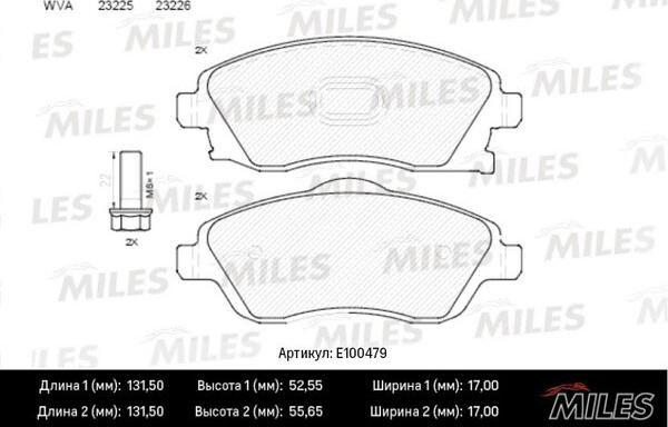 Miles E100479 - Kit pastiglie freno, Freno a disco autozon.pro