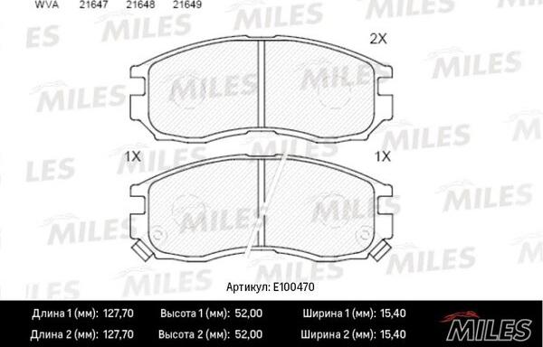 Miles E100470 - Kit pastiglie freno, Freno a disco autozon.pro