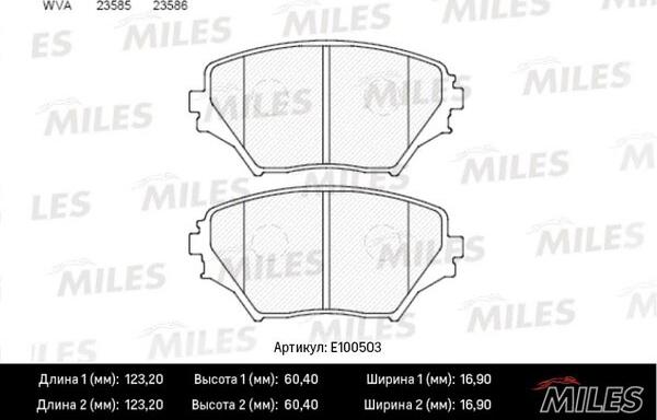 Miles E100503 - Kit pastiglie freno, Freno a disco autozon.pro