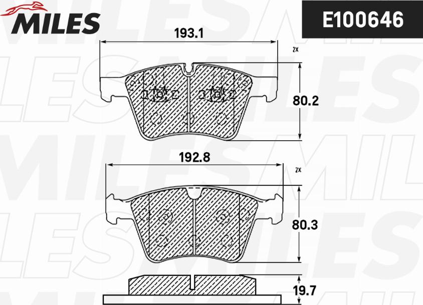 Miles E100646 - Kit pastiglie freno, Freno a disco autozon.pro