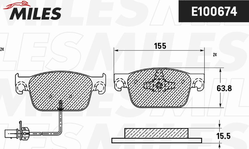 Miles E100674 - Kit pastiglie freno, Freno a disco autozon.pro