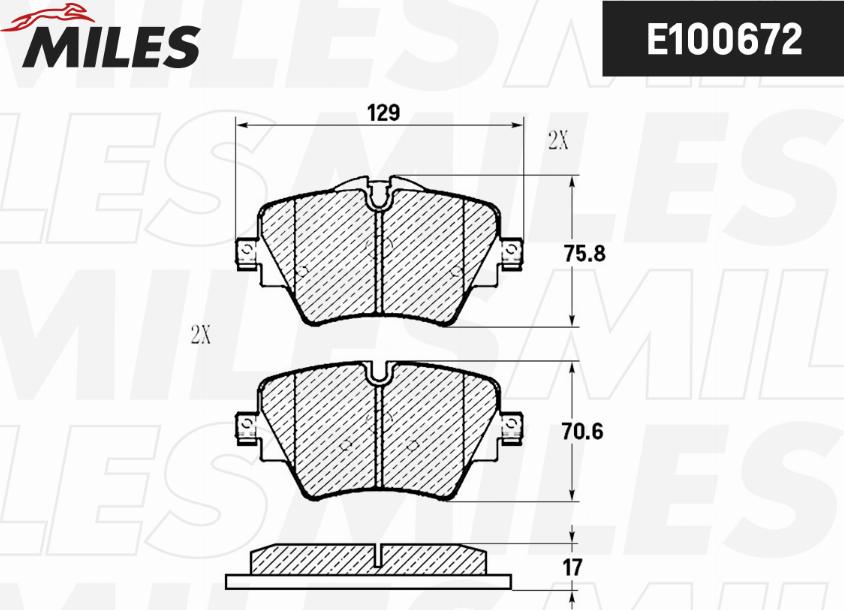 Miles E100672 - Kit pastiglie freno, Freno a disco autozon.pro