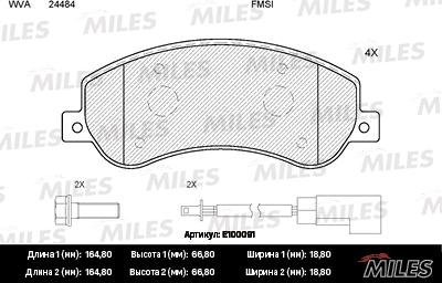 Miles E100091 - Kit pastiglie freno, Freno a disco autozon.pro