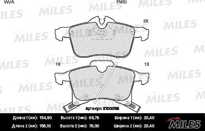 Miles E100058 - Kit pastiglie freno, Freno a disco autozon.pro