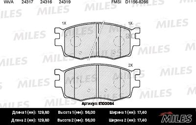 Miles E100064 - Kit pastiglie freno, Freno a disco autozon.pro