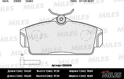 Miles E100016 - Kit pastiglie freno, Freno a disco autozon.pro