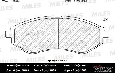 Miles E100022 - Kit pastiglie freno, Freno a disco autozon.pro