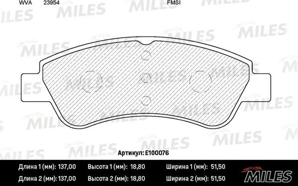 Miles E100076 - Kit pastiglie freno, Freno a disco autozon.pro