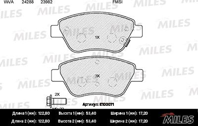 Miles E100071 - Kit pastiglie freno, Freno a disco autozon.pro