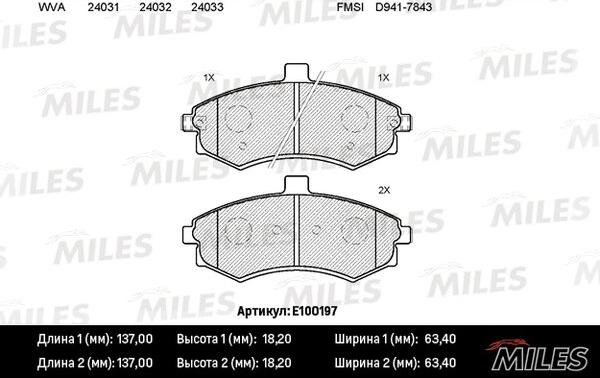 Miles E100197 - Kit pastiglie freno, Freno a disco autozon.pro